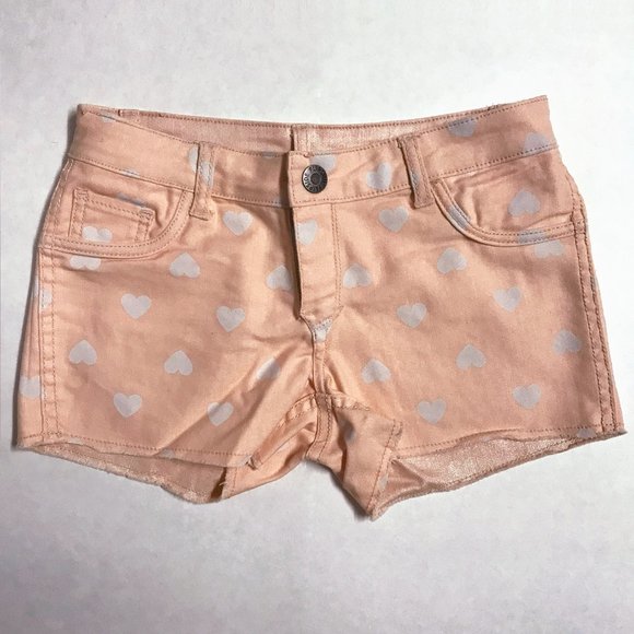 Flip Side Reversible Shorts Peachy Pink with Heart - Picture 1 of 8